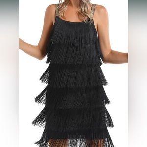 Gatsby Flapper Spaghetti Tassel Dress